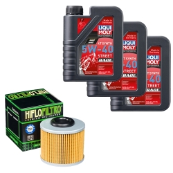 Wartungsset Ölwechsel, LIQUI MOLY Motorbike Öl 4Takt vollsytnth.