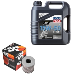 Wartungsset Ölwechsel, LIQUI MOLY Motorbike Öl 4Takt teilsytnth.