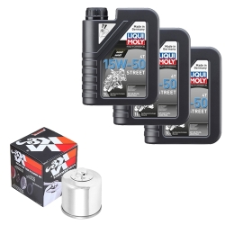 Wartungsset Ölwechsel, LIQUI MOLY Motorbike Öl 4Takt teilsytnth.
