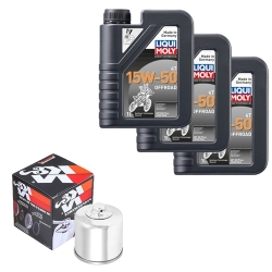 Wartungsset Ölwechsel, LIQUI MOLY Motorbike Öl 4Takt teilsytnth.