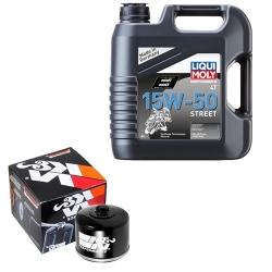 Wartungsset Ölwechsel, LIQUI MOLY Motorbike Öl 4Takt teilsytnth.