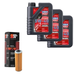 Wartungsset Ölwechsel, LIQUI MOLY Motorbike Öl 4Takt vollsytnth.