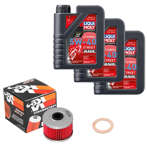 Wartungsset Ölwechsel, LIQUI MOLY Motorbike Öl 4Takt vollsytnth.