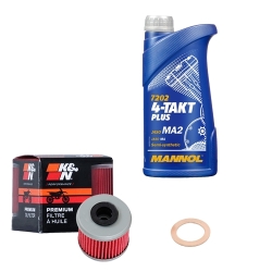 Wartungsset Ölwechsel, Mannol Motorbike Öl 4Takt teilsytnth.